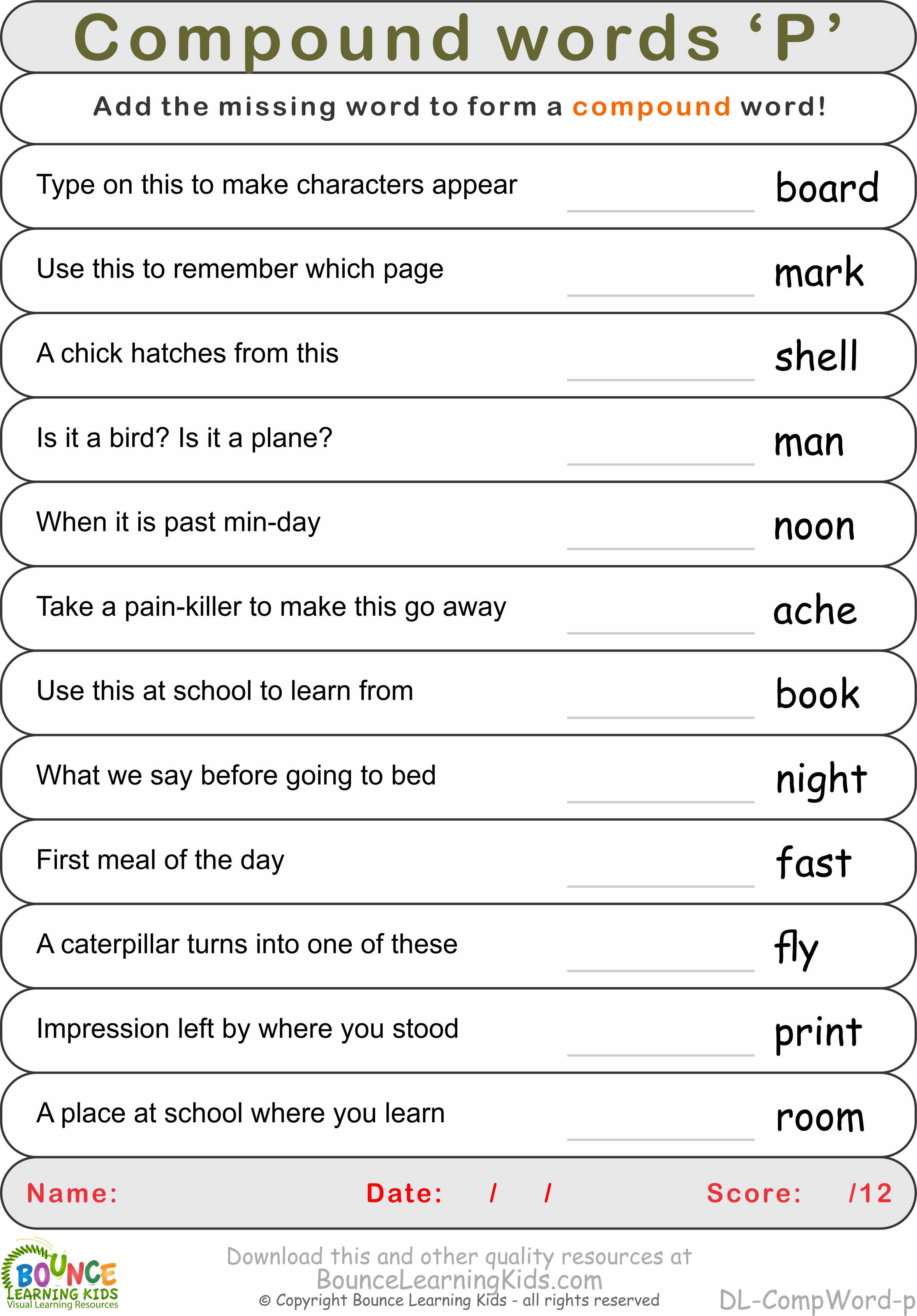 Compound Words PORTALLAS