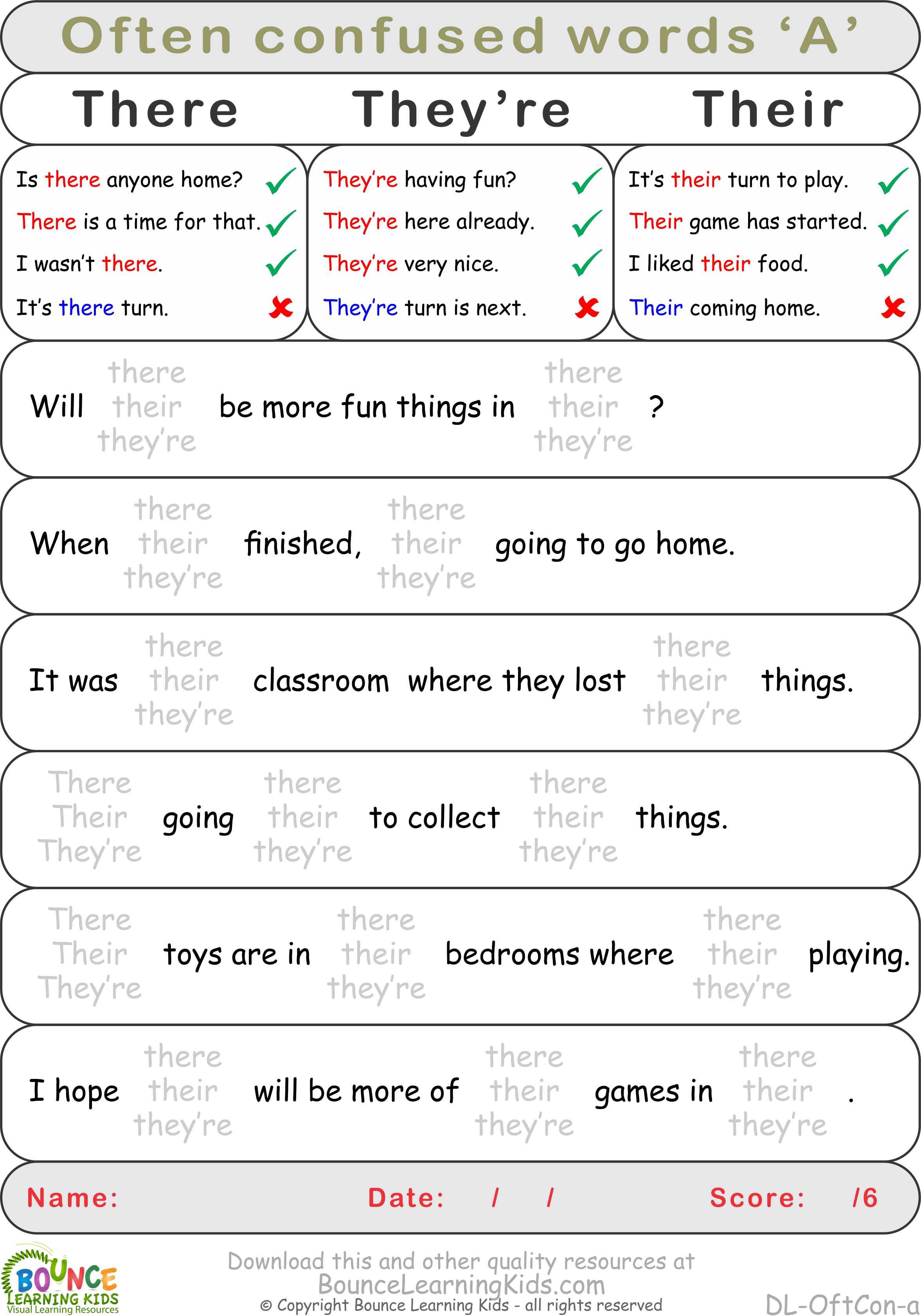 Often Confused Words - PORTALLAS Inside Commonly Confused Words Worksheet
