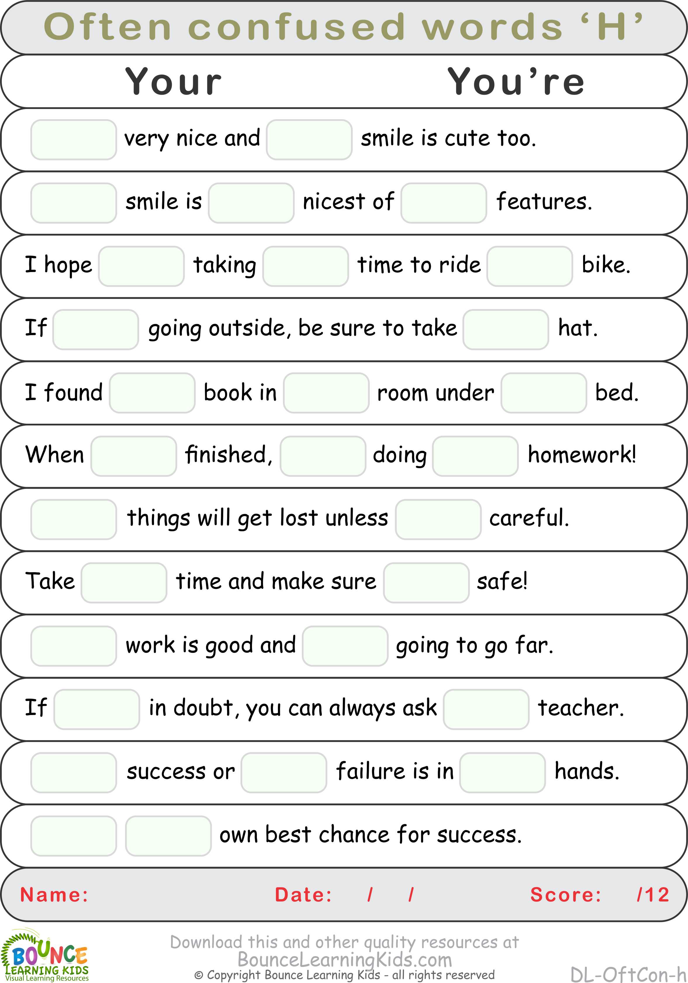 Often Confused Words - PORTALLAS Regarding Commonly Confused Words Worksheet
