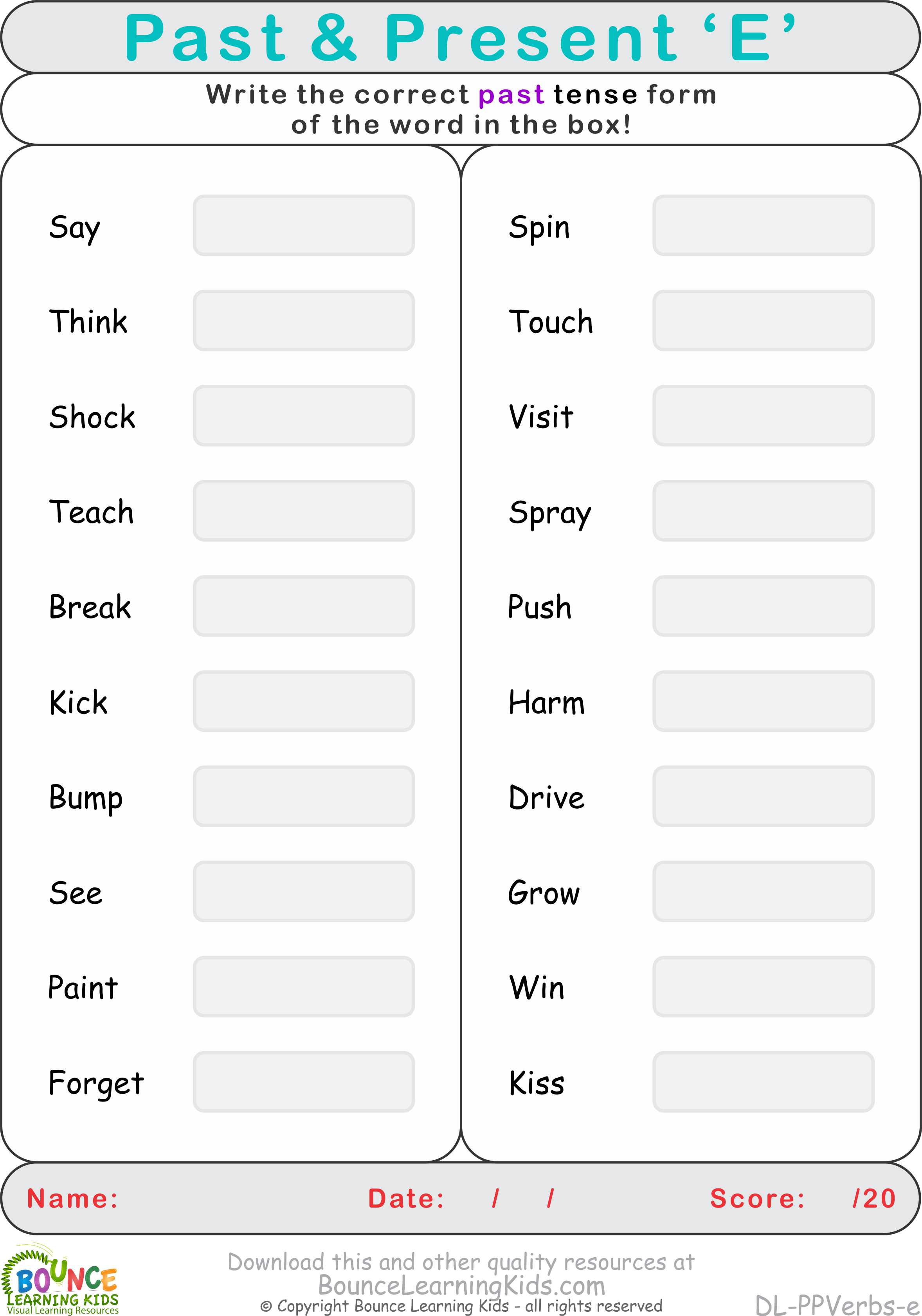 Past & Present Tense E