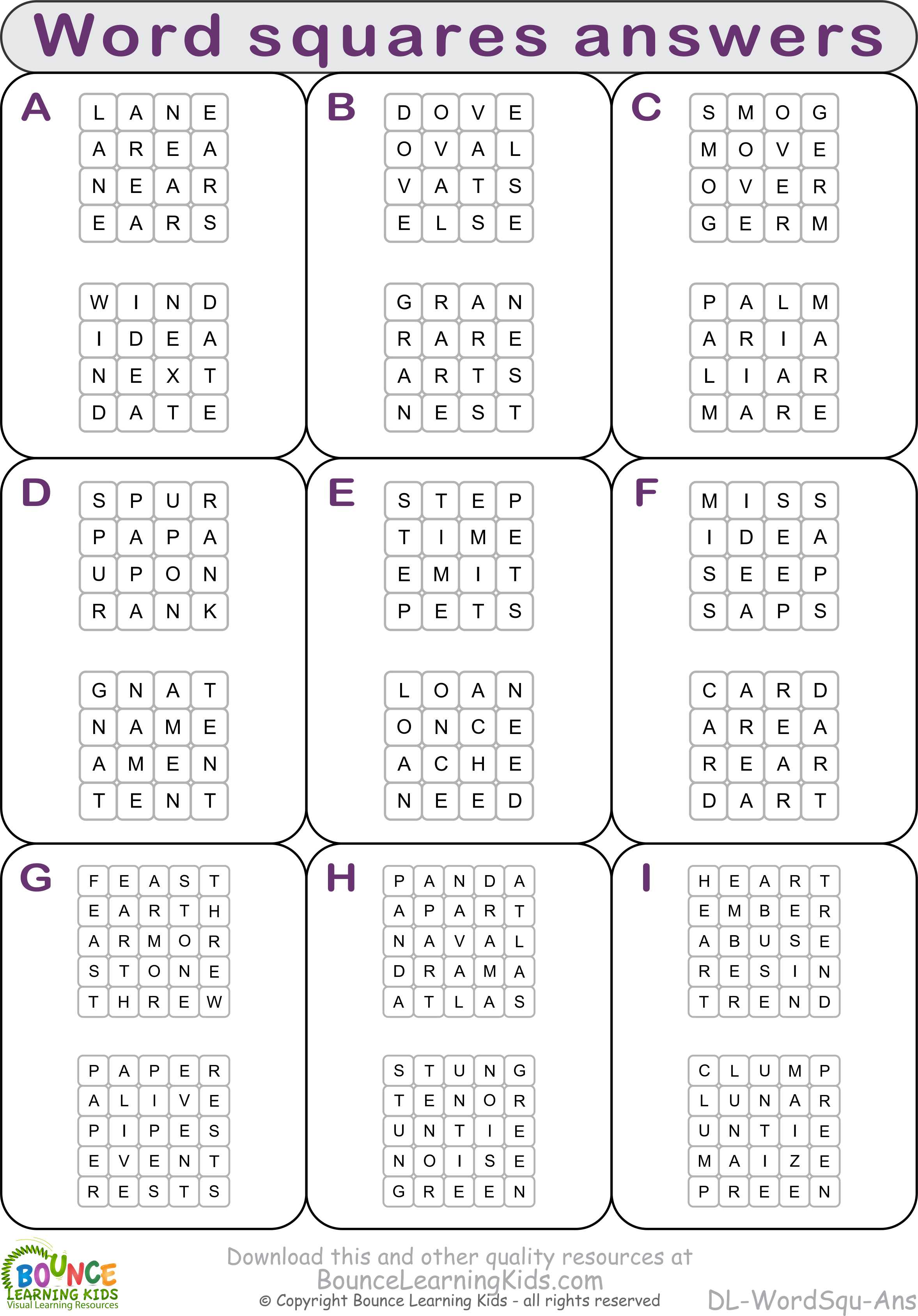 Word Squares PORTALLAS